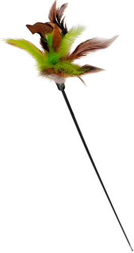 GiGwi Teaser Игрушка-дразнилка с перьями и рыбками для кошек