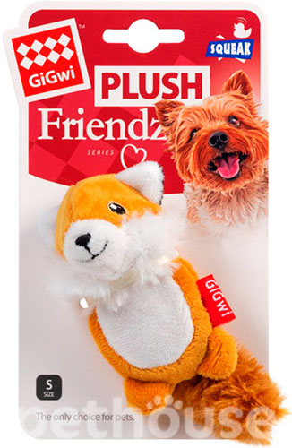 GiGwi Plush Игрушка "Лиса" с двумя пищалками для собак