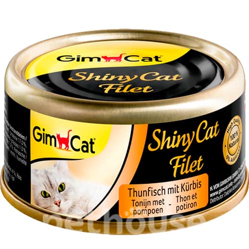 GimCat Shiny Cat Filet консерви для котів, з тунцем і гарбузом