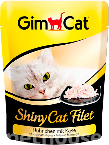 GimCat Shiny Cat Filet консерви для котів, з куркою та сиром, пауч