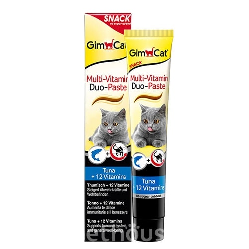 GimCat Duo-Paste Multi-Vitamin - мультивітамінна паста для котів, з тунцем