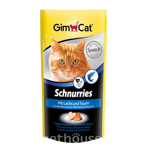 GimCat Schnurries - витаминизированные лакомства для кошек, с лососем и таурином