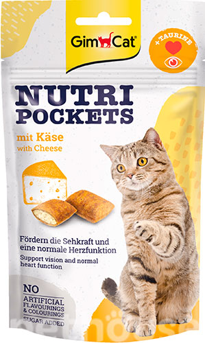 GimCat Nutri Pockets Cheese - подушечки с сыром и таурином для кошек
