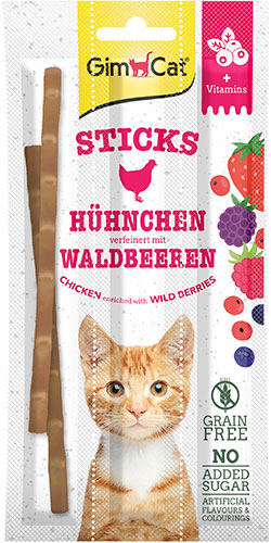 GimCat Superfood Duo-Sticks з куркою та ягодами для котів