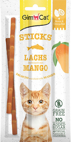 GimCat Superfood Duo-Sticks с лососем и манго для кошек