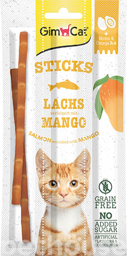 GimCat Superfood Duo-Sticks с лососем и манго для кошек