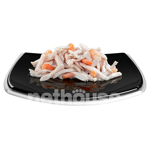 GimCat Shiny Cat Filet консервы для кошек, с курицей и креветками
