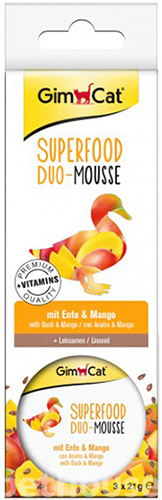 GimCat Superfood Duo-Mousse с уткой и манго для кошек