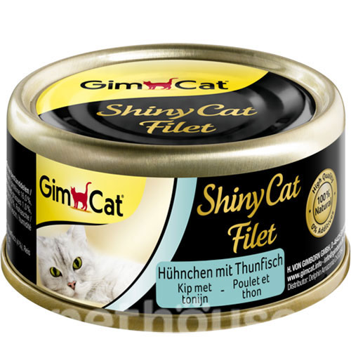 GimCat Shiny Cat Filet консервы для кошек, с курицей и тунцом