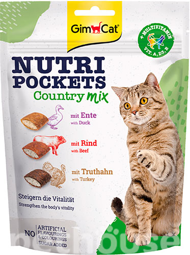GimCat Nutri Pockets Country Mix - микс мясных подушечек для кошек