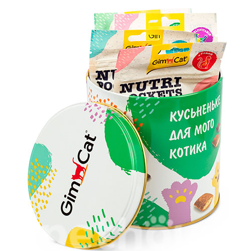 GimCat Nutri Pockets Present Тin Сan Mix - набор лакомств для кошек