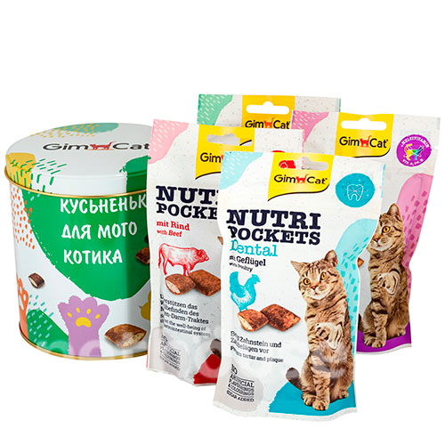GimCat Nutri Pockets Present Тin Сan Mix - набор лакомств для кошек