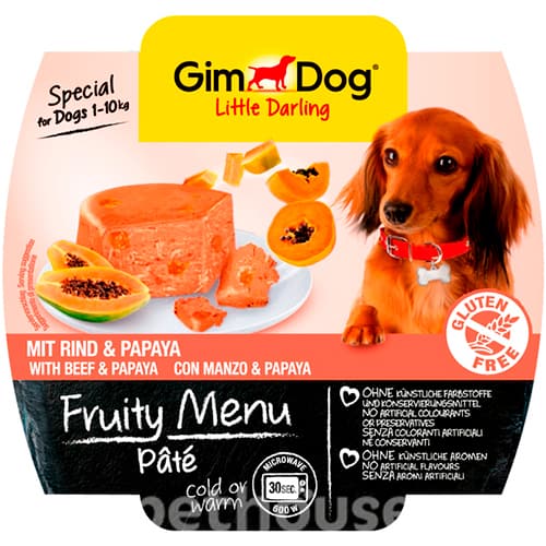 GimDog Little Darling Fruity Menu паштет с яловичиною та папаєю