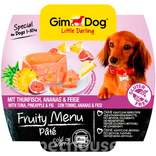 GimDog Little Darling Fruity Menu паштет з тунцем, інжиром та ананасом