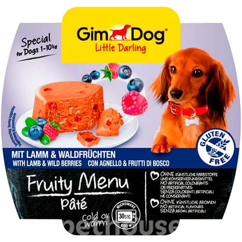GimDog Little Darling Fruity Menu паштет з ягням та лісовими ягодами