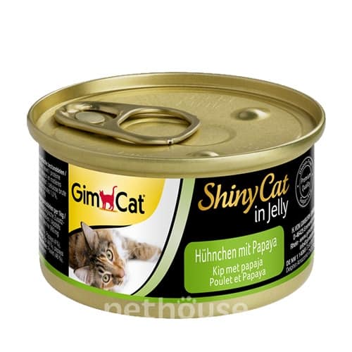 GimCat Shiny Cat консервы для кошек, с курицей и папайей