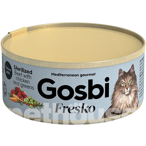Gosbi Fresko Cat Sterilized Beef, Chicken & Greens