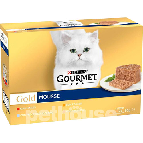 Gourmet Gold Multipack Паштеты с говядиной, тунцом, печенью и индейкой для кошек