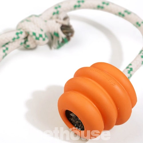 Green Sheep Natural Rubber Ball Rope S Резиновый мяч с веревкой для собак, 6 см