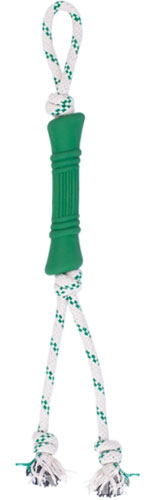 Green Sheep Natural Rubber Bone Rope L Резиновая кость с веревкой для собак, 17 см