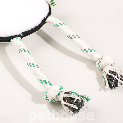 Green Sheep Rope Toy L Іграшка "Вівця" з мотузкою для собак