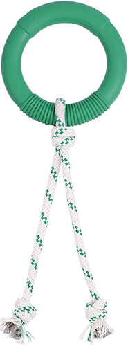 Green Sheep Natural Rubber Hoop Rope M Резиновое кольцо с веревкой для собак, 15,5 см
