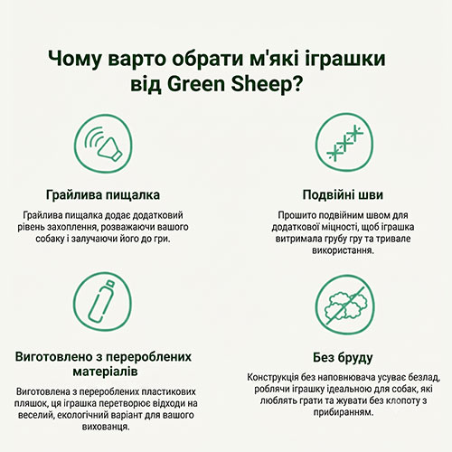 Green Sheep Stuffing Free L Игрушка "Горошек" для собак Green Sheep Stuffing Free L Игрушка "Горошек" для собак