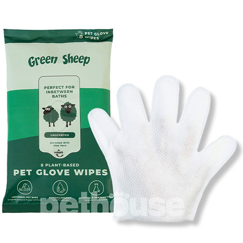 Green Sheep Plant-Based Pet Glove Wipes Вологі серветки-рукавички для домашніх тварин Green Sheep Plant-Based Pet Glove Wipes Вологі серветки-рукавички для домашніх тварин