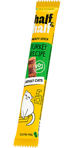 Half&Half Adult Cats М'ясна паличка з індичкою для котів