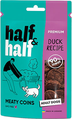 Half&Half Adult Dogs Мясные медальоны с уткой для собак