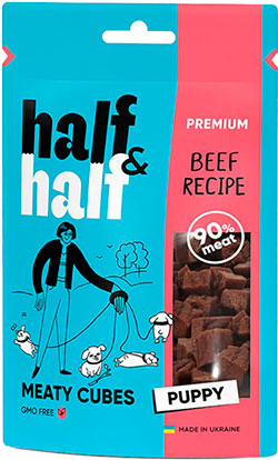 Half&Half Puppy Мясные кубики с говядиной для щенков