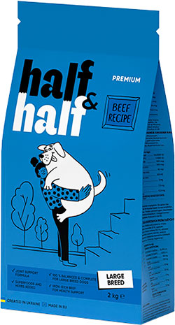 Half&Half Adult Dogs Large Breed з яловичиною для дорослих собак великих порід