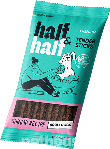 Half&Half Adult Dogs М'ясні палички з креветкою для собак