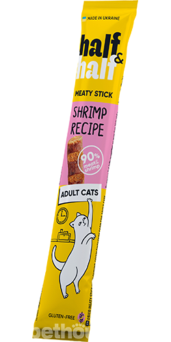 Half&Half Adult Cats М'ясна паличка з креветкою для котів Half&Half Adult Cats М'ясна паличка з креветкою для котів