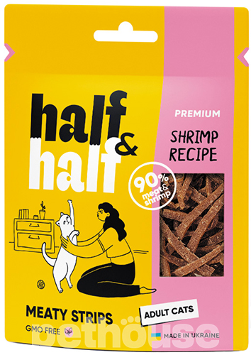 Half&Half Kitten М'ясні стріпси з креветкою для котів