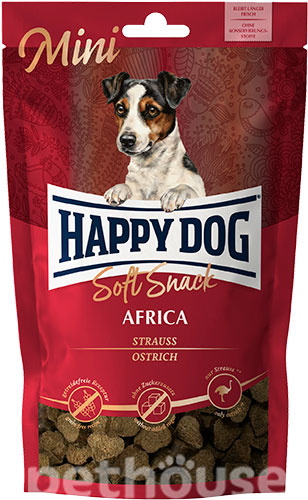 Happy Dog SoftSnack Mini Africa зі страусом і картоплею для малих порід собак
