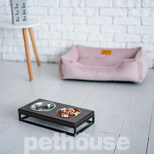 Harley and Cho Миски на подставке Lunch Bar Brown wood + Black