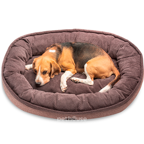 Harley and Cho Овальный лежак для собак Donut Brown, фото 3