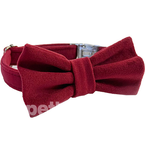 Harley and Cho Нашийник-метелик для собак і котів Burgundy