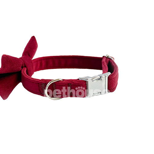 Harley and Cho Нашийник-метелик для собак і котів Burgundy