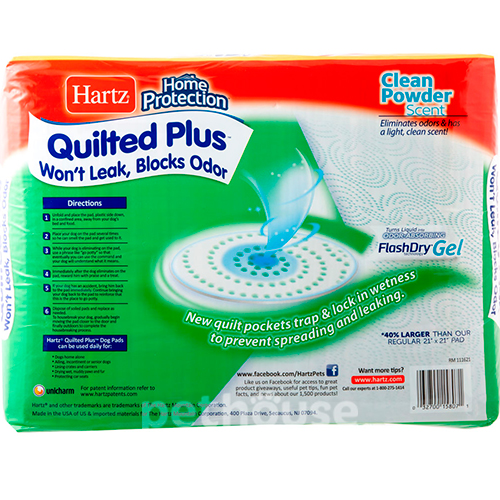 Hartz Odor Eliminating Pads XL Пеленки для собак, с ароматом пудры, фото 2