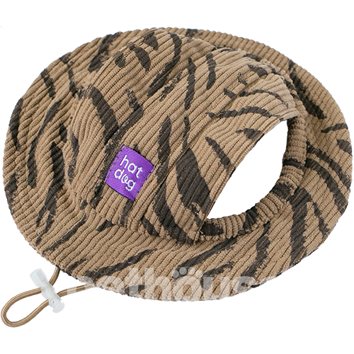 Hat-Dog Панама из вельвета для собак, зебра