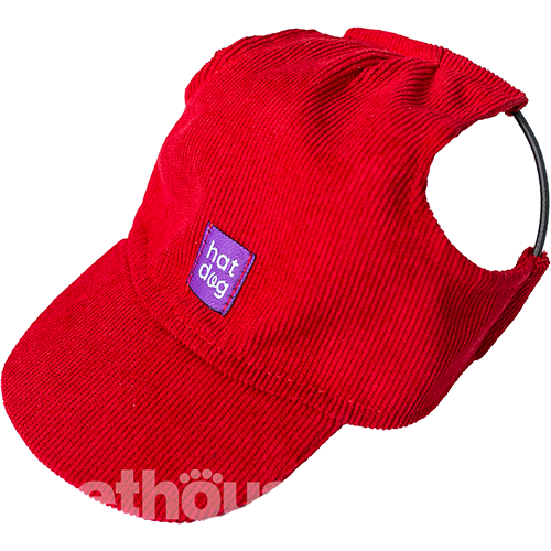 Hat-Dog Кепка из вельвета для собак, красная
