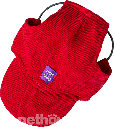 Hat-Dog Кепка из вельвета для собак, красная