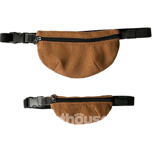 Hat-Dog Сумка-бананка из вельвета для собак, капучино
