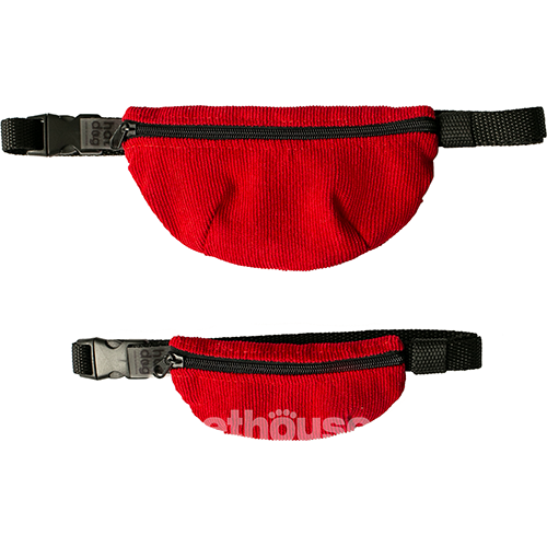 Hat-Dog Сумка-бананка з вельвету для собак, червона
