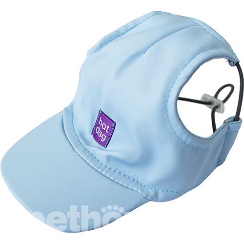 Hat-Dog Кепка з еко-шкіри для собак, блакитна