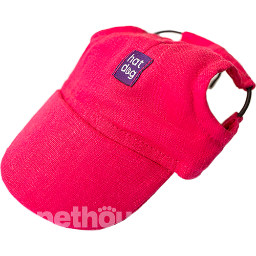 Hat-Dog Кепка из льна для собак, малиновая