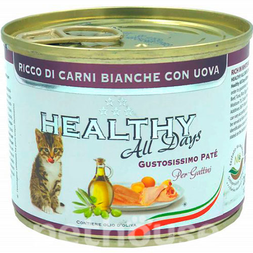 Healthy Alldays Cat Pate White Meat With Eggs Kitten Cans