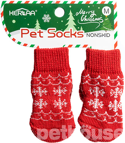 Hellomoon Рождественские носки "Снежинки" для собак Hellomoon Рождественские носки "Снежинки" для собак